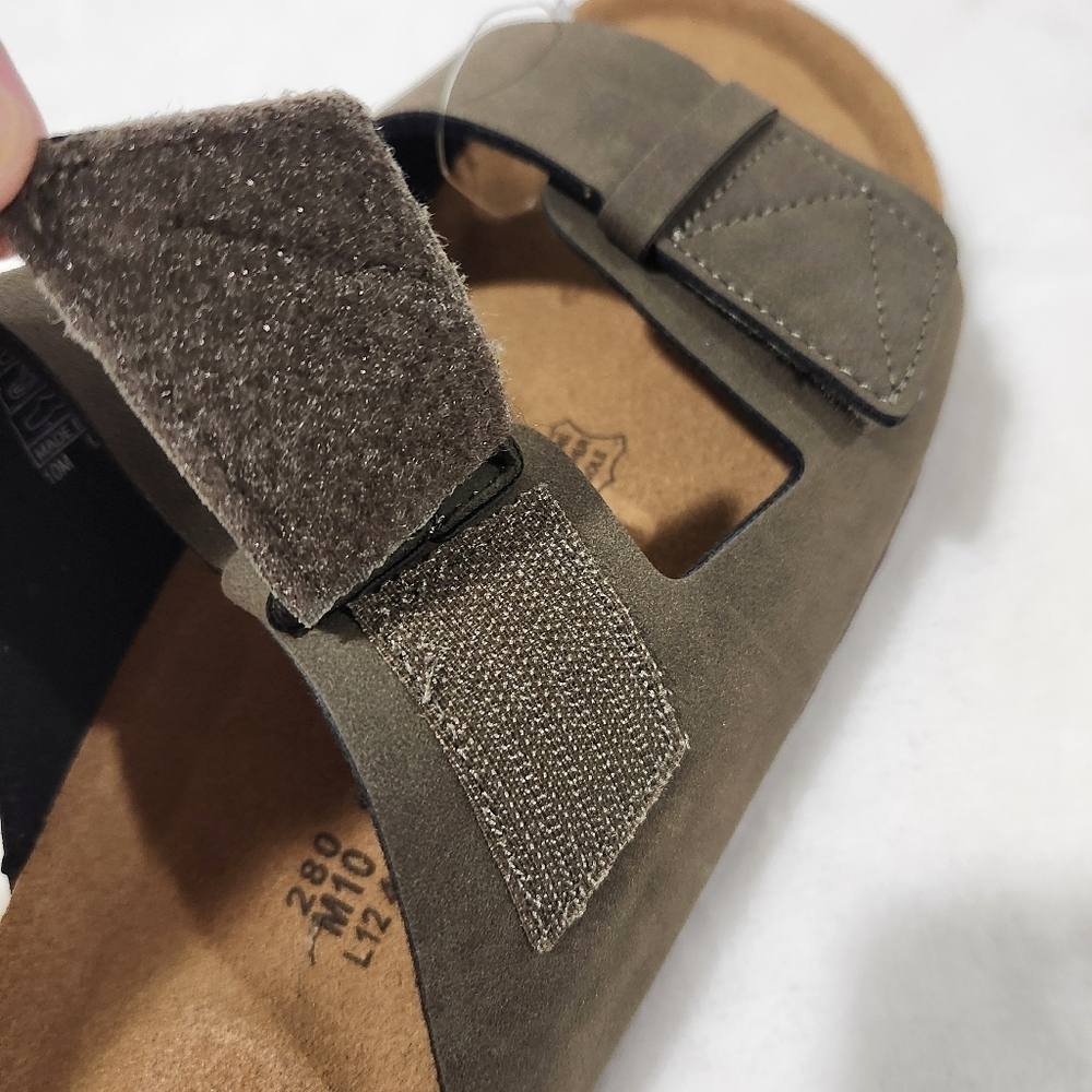 Cushionaire Lynx Cork Suede Velcro Brown Footbed Sandal Men's Size 10 NWOT - Picture 10 of 14